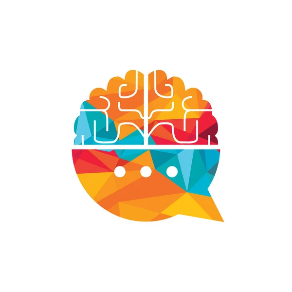 Шаблон Векторного Логотипу Чату Мозку Концепція Дизайну Логотипу Brain Consult — стоковий вектор