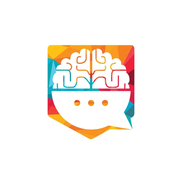 Brain Chat Vektor Logo Vorlage Brain Consult Logo Design Konzept — Stockvektor