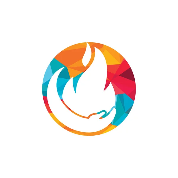 Brandschutz Vektor Logo Design Konzept Hand Und Feuer Ikone Logo — Stockvektor