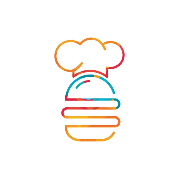 Burger Chef Modelo Design Logotipo Vetor Design Logotipo Retro Fast — Vetor de Stock