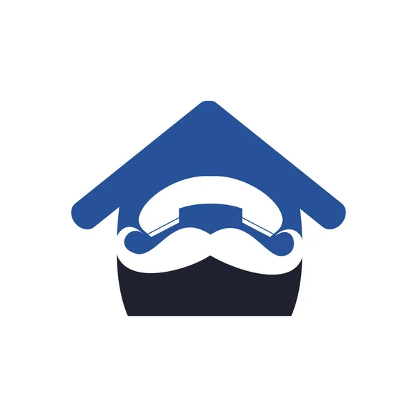 Modelo Design Logotipo Vetor Chamada Cavalheiro Bigode Auscultador Com Logotipo — Vetor de Stock