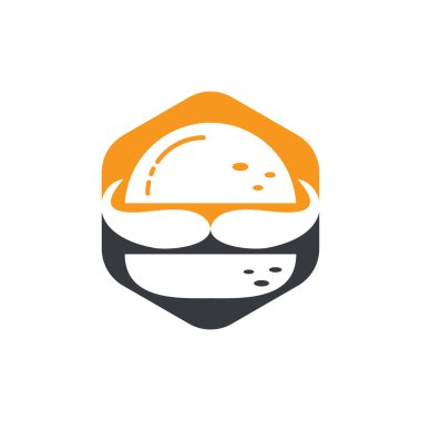 Burger King vektör logosu tasarımı. Taç ve bıyık simgesi olan hamburger logosu.