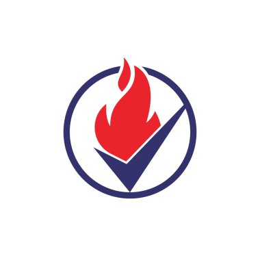 Ateşleme denetimi vektör logo tasarım şablonu. Ateş ve İşaretleme simgesi tasarımı.