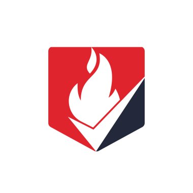 Ateşleme denetimi vektör logo tasarım şablonu. Ateş ve İşaretleme simgesi tasarımı.