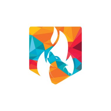 Kurt ateşi vektör logo tasarım şablonu.