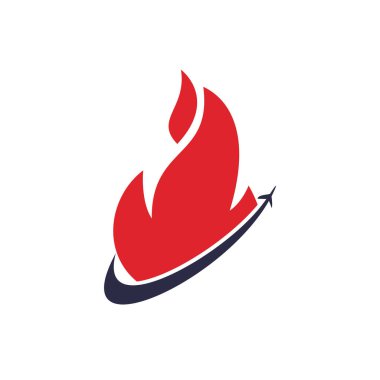 Ateş seyahat vektör logo tasarım şablonu.