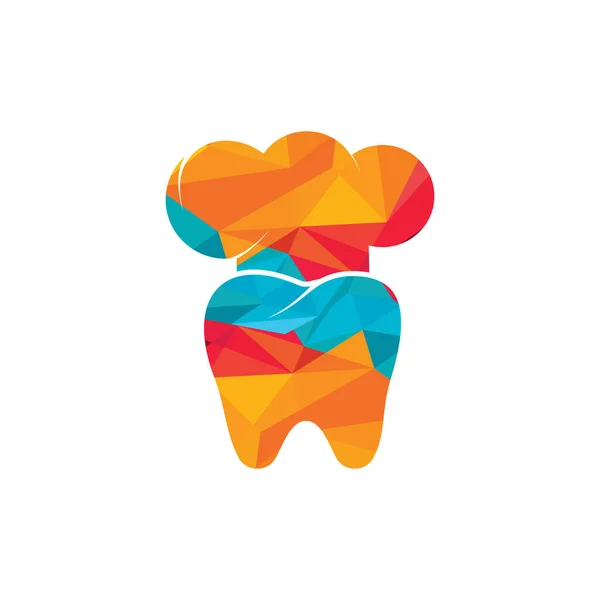 Plantilla Diseño Logotipo Vector Chef Dental Diente Sombrero Chef — Archivo Imágenes Vectoriales