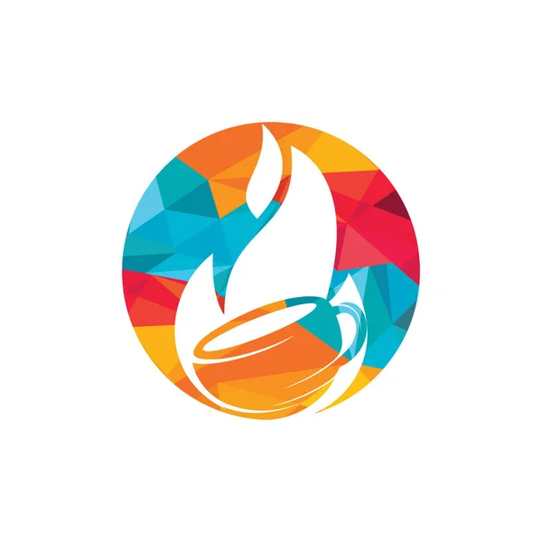 Feuer Flamme Heiß Geröstetem Kaffee Logo Design Heiße Café Logo — Stockvektor