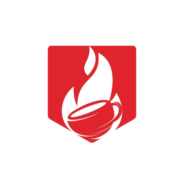 Fuego Llama Caliente Tostado Diseño Del Logotipo Del Café Logo — Archivo Imágenes Vectoriales