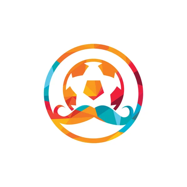 Starkes Fußball Vektor Logo Design Schnurrbart Und Fußball Vektor Ikone — Stockvektor