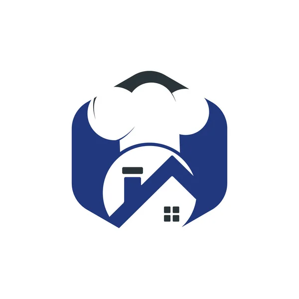 Diseño Del Logotipo Del Icono Del Chef Casero Cocina Casa — Vector de stock