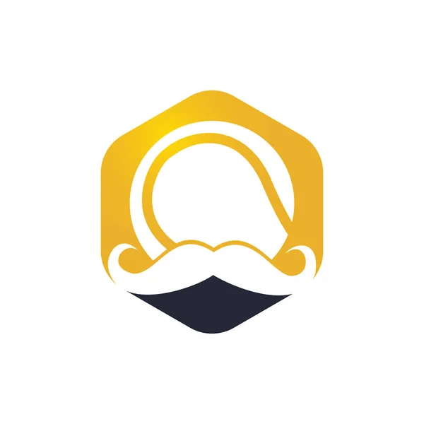 Fuerte Diseño Del Logotipo Del Vector Tenis Moustache Fútbol Bola — Vector de stock