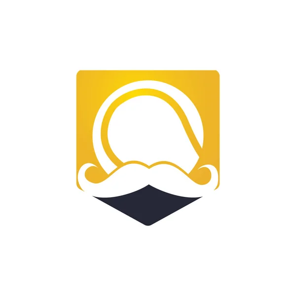Fuerte Diseño Del Logotipo Del Vector Tenis Moustache Fútbol Bola — Vector de stock