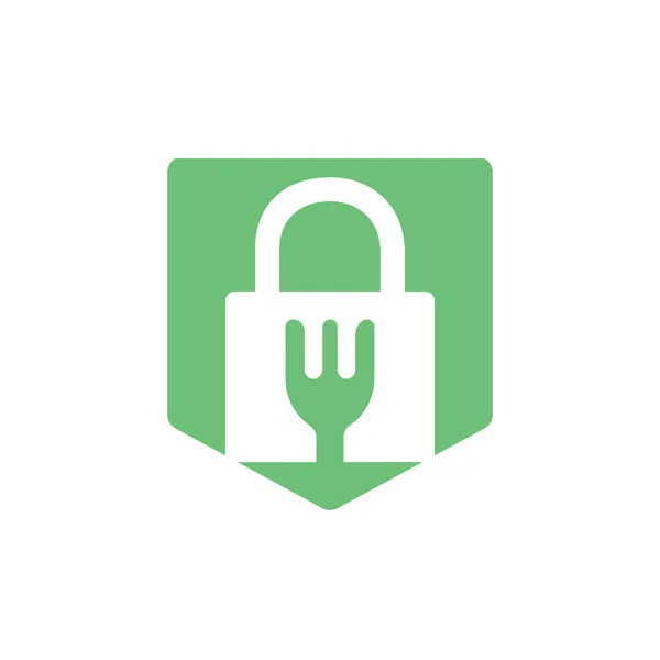 Plantilla Diseño Del Logotipo Del Vector Seguridad Alimentaria Diseño Iconos — Vector de stock