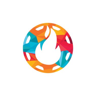 Vites ve ateş vektör logosu dizayn şablonu.