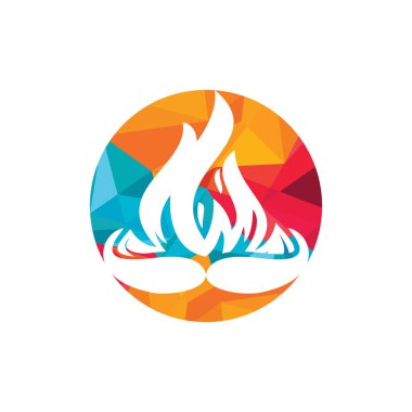 Bıyıklı ateş vektör logosu tasarımı. Restoran ya da mutfak tasarım şablonu.