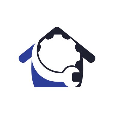 Anahtar dişli logo vektör tasarımı. Onarım servisi, vektör illüstrasyonu.