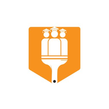 Sanat eğitimi vektör logosu tasarımı. Eğitim boya fırçası ikonu tasarımı.