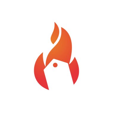 Ateşli anlaşmalar vektör logo tasarım şablonu. Ateş ve alışveriş simgesi tasarımı.