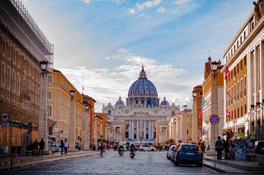 Roma, 11 / 10 / 2019. Sant Peter Bazilikası, Vatikan 'ın büyük bir katedrali ve dünyadaki tarihi Hristiyan kilisesi..