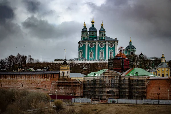 Catedral Asunción Santísima Virgen María Catedral Diócesis Smolensk Iglesia Ortodoxa — Foto de Stock