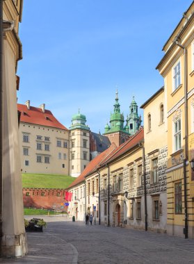 kanonicza sokak wawel Kalesi manzaralı, eski kasaba krakow Polonya