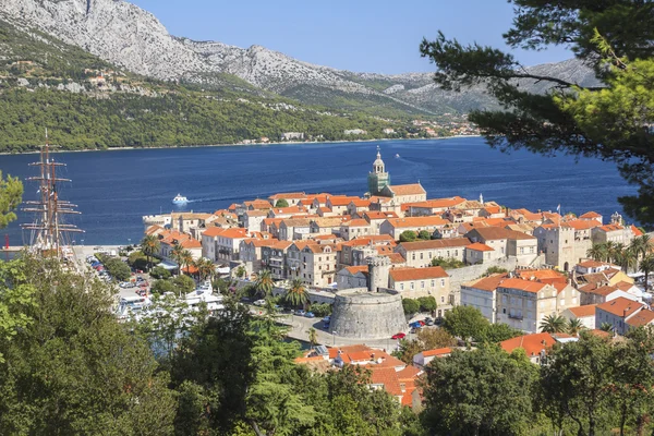 Korcula sziget, Adriai-tenger partján Dalmácia-Horvátország — Stock Fotó