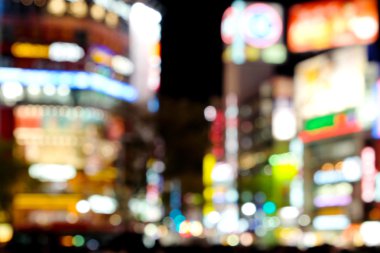 Odak ışıkları dışarı Shibuya geçerken geceleri