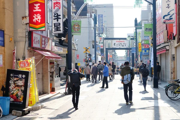 Togoshi ginza street på morgonen — Stockfoto