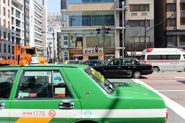 Taxi in der shin-ohashi-dori Straße — Stockfoto