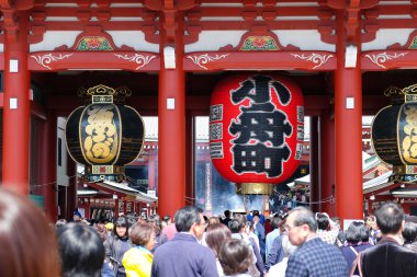 Dev kırmızı fener Asakusa Senso-ji Tapınağı içinde