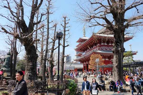 観光は、東京の浅草寺を訪問します。 — ストック写真