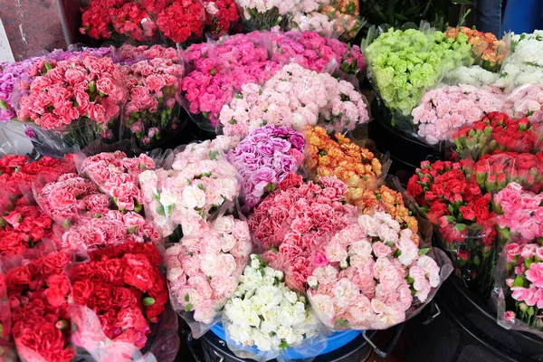 Közelkép Csokor Színes Virágok — Stock Fotó