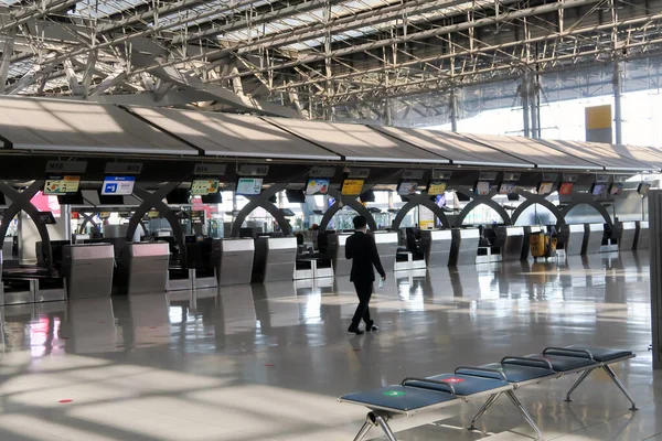 Bangkok Tailândia Novembro 2020 Atmosfera Aeroporto Aeroporto Suvarnabhumi Durante Situação — Fotografia de Stock