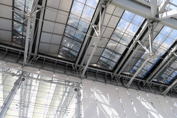 Modern roof structure in the airport