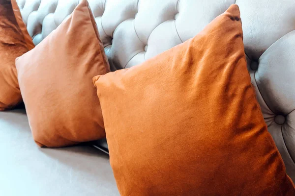 Detail Image Cushion Sofa Modern Living Room — Stock Photo, Image