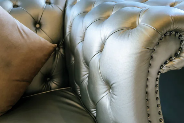 Detail Image Vintage Leather Sofa — Stock Photo, Image