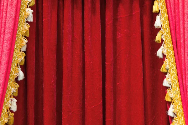 Fondo de cortina de teatro rojo — Foto de Stock