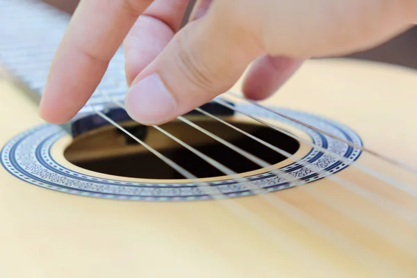 Detalhe clássico da guitarra — Fotografia de Stock