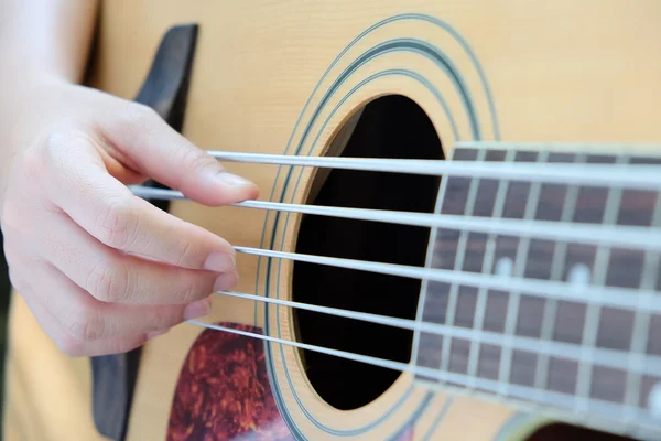 Acoustic bass guitar background — Stock Photo, Image