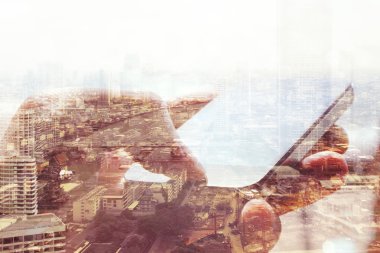 Cityscape ve akıllı telefon çift pozlama