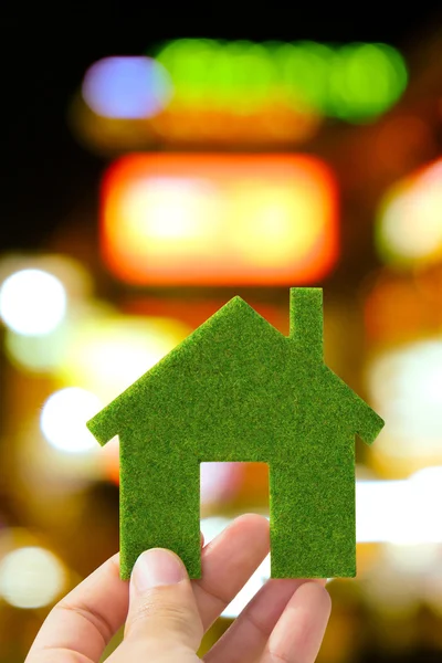 Green eco house icon — Stock Photo, Image