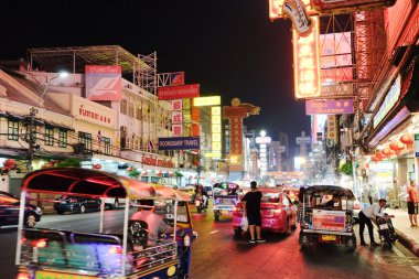 Chinatown, Bangkok, Yaowarat Road, gece