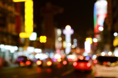 Odak ışıkları dışarı Yaowarat Road, gece