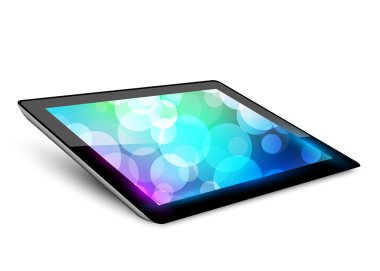 Tablet Pc renkli ekran arka planı ile vektör çizim