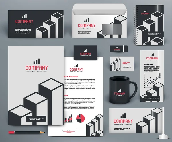 Kit de design de marca profissional com tijolos — Vetor de Stock