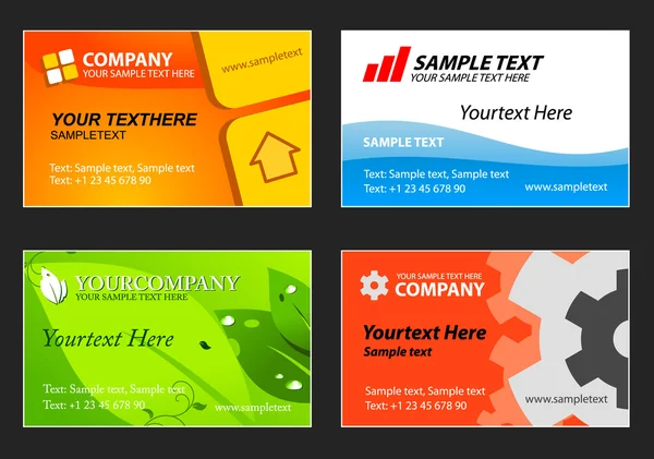 Látogasson el a színes üzleti kártyák. — Stock Vector