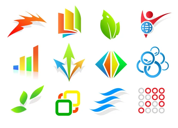 Цветные элементы дизайна логотипа . Лицензионные Стоковые Иллюстрации
