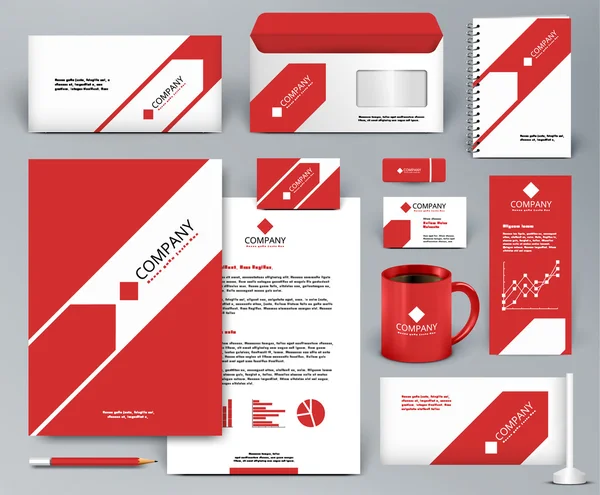 Универсальный красный фирменный дизайн со стрелкой . Векторная Графика