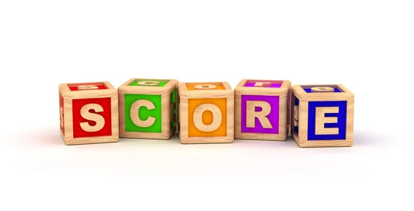 Score tekst kubus — Stockfoto